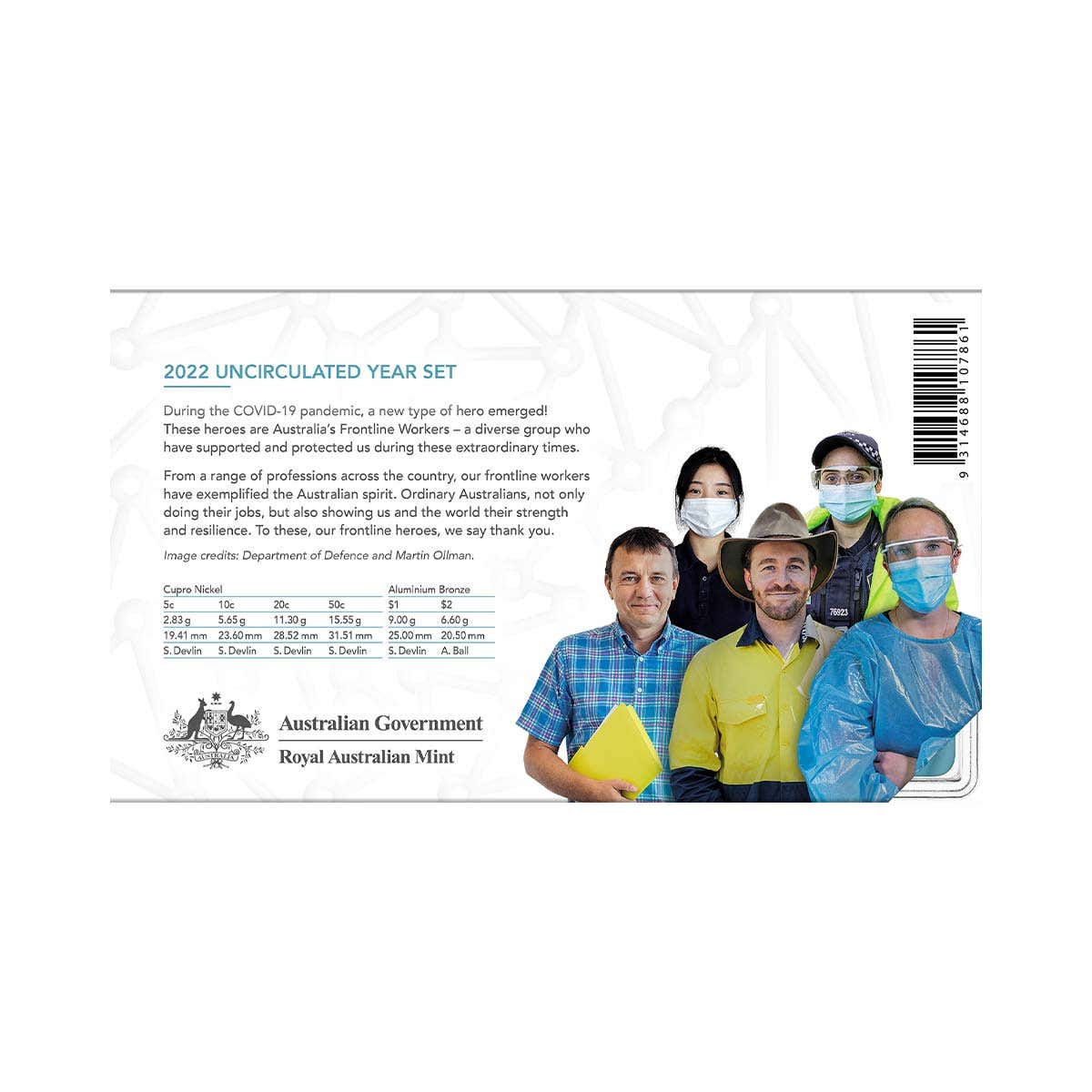 Australia Frontline Workers 2022 6-Coin Mint Set - Image 5