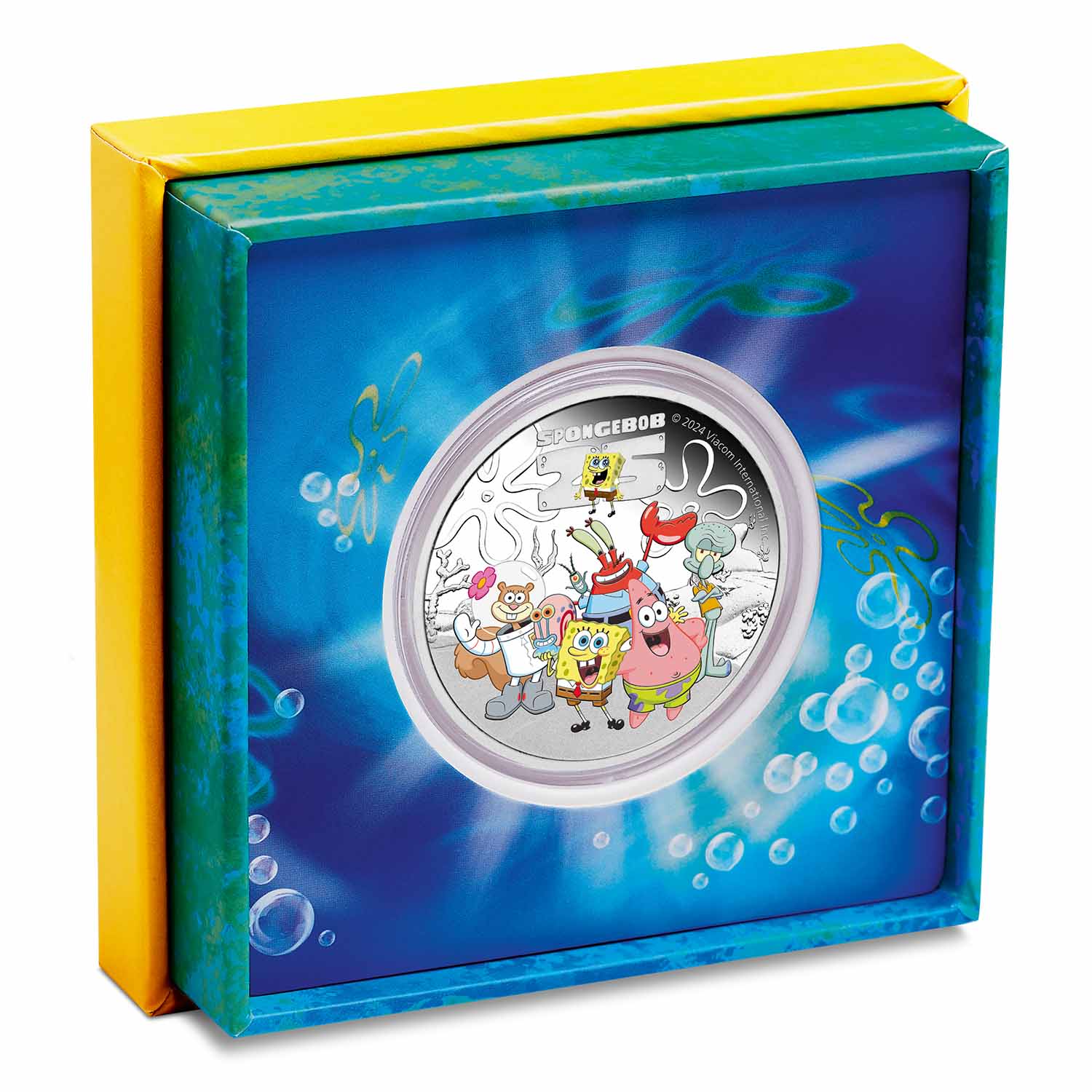 SpongeBob Squarepants 25th Anniversary 2024 $1 Colour 1oz Silver Proof Coin - Image 3