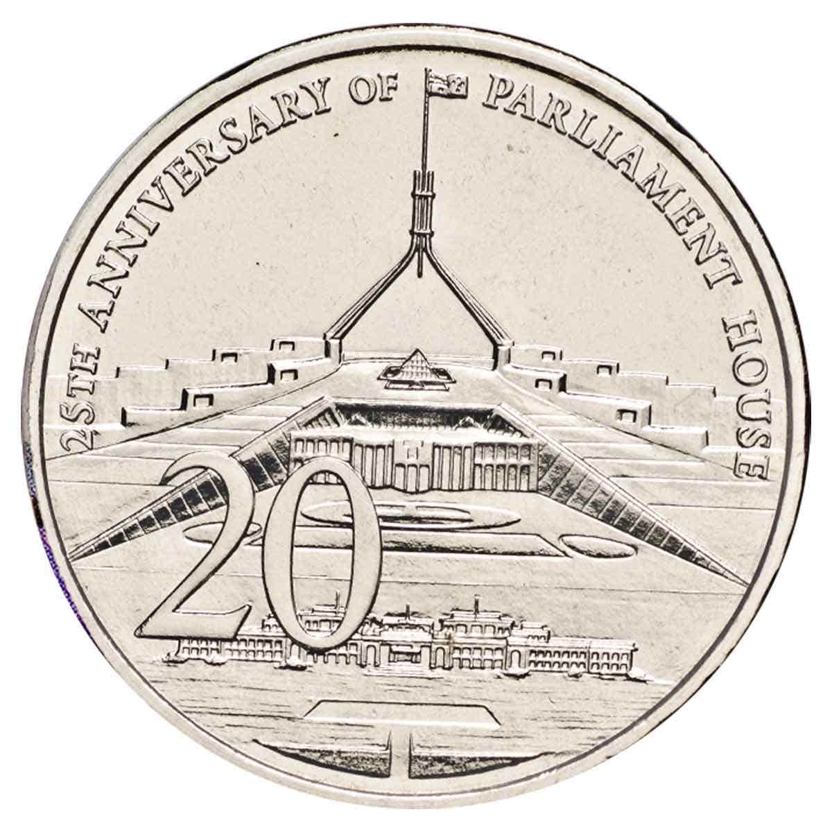 Australia 25th Anniversary of Parliament House 2013 20c Stamp & Coin Cover - Image 2