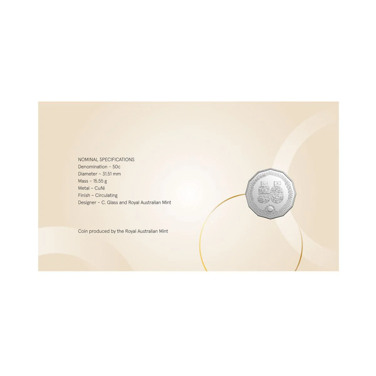 30 years of Postal And Numismatic Covers 50c Stamp & Coin Cover - Image 3