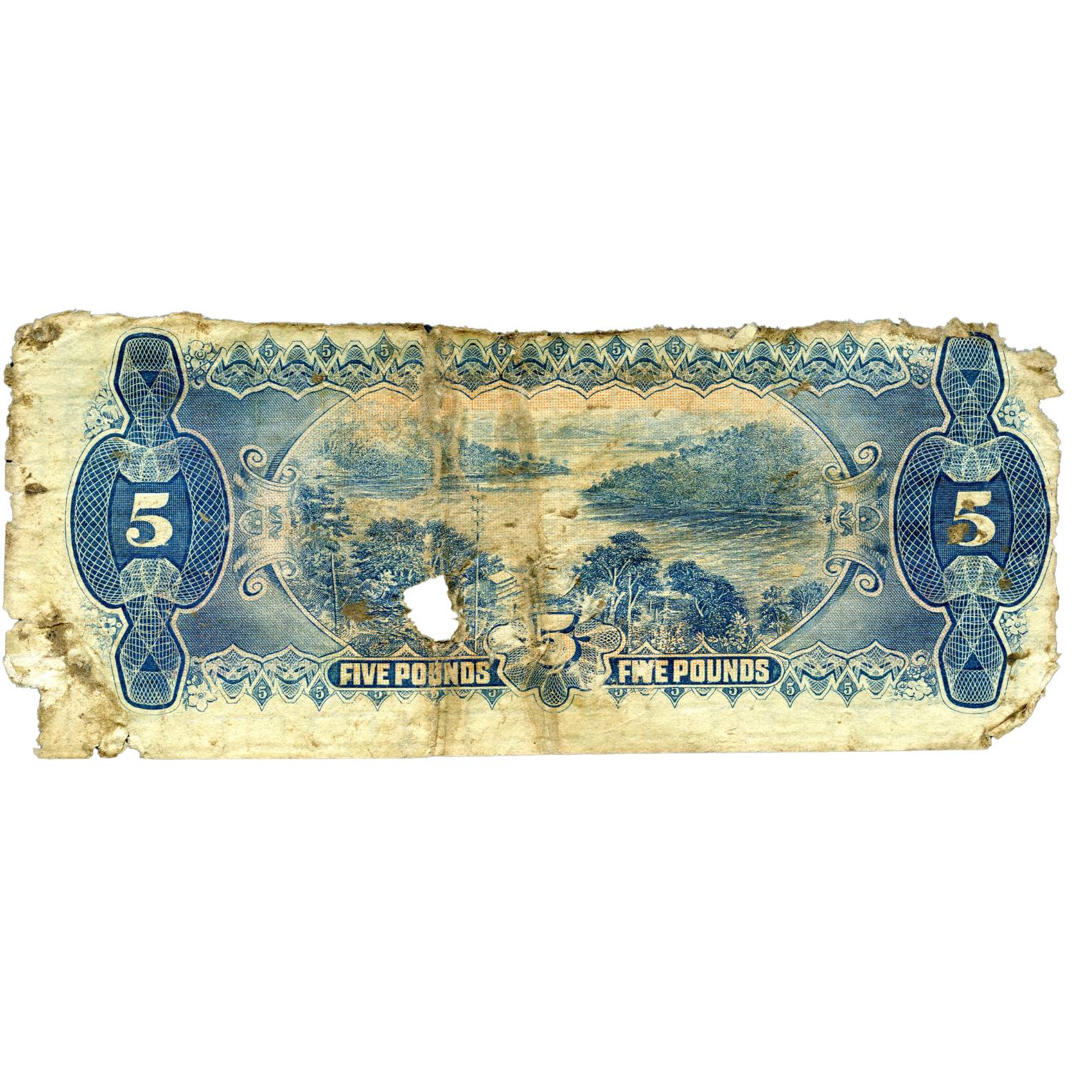 Australia George V 1924 £5 R38bL Kell/Collins Last Prefix Good-about Very Good Banknote - Image 2