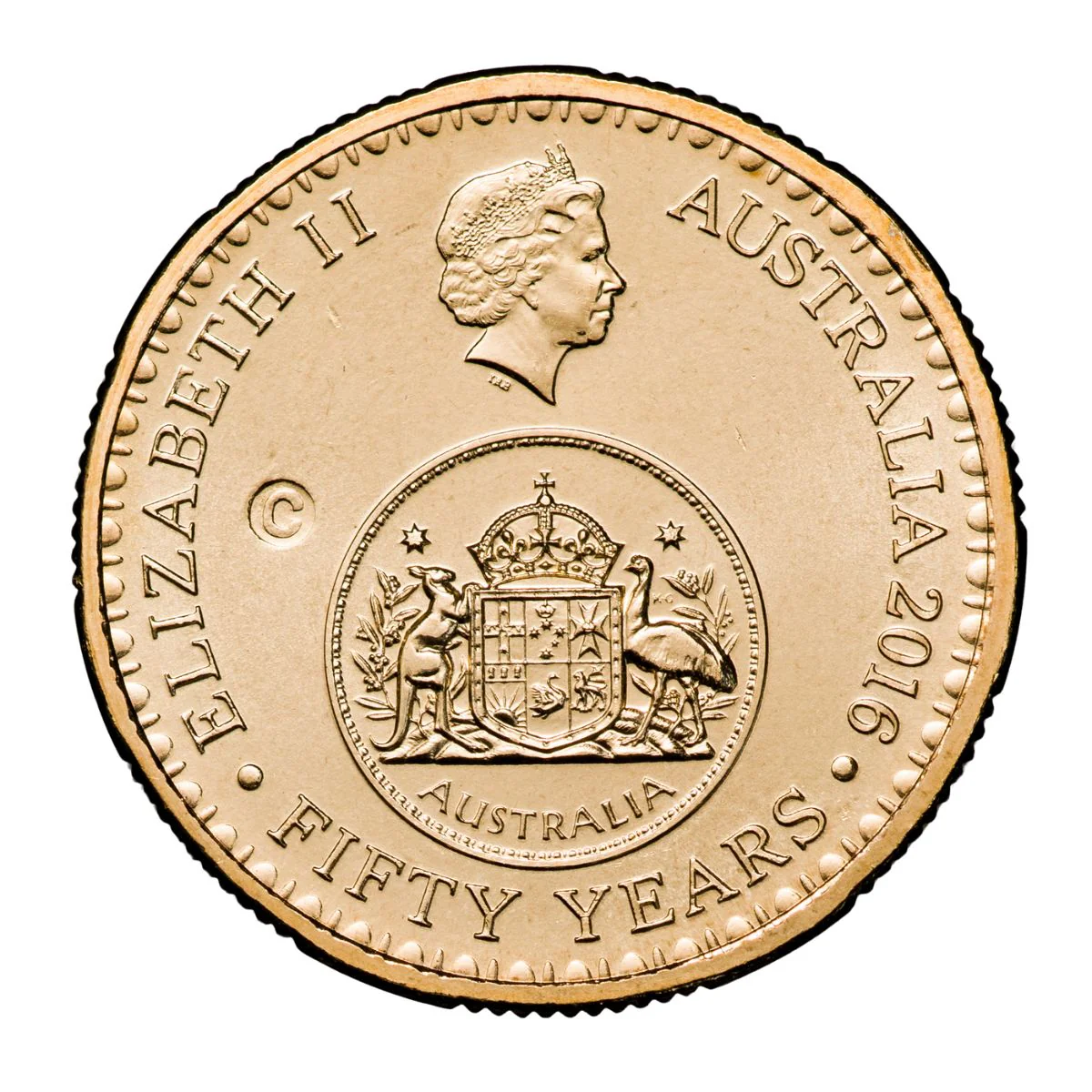 Australia 50th Anniversary Decimal Changeover 2016 $1 C Counterstamp Aluminium-Bronze Uncirculated Coin