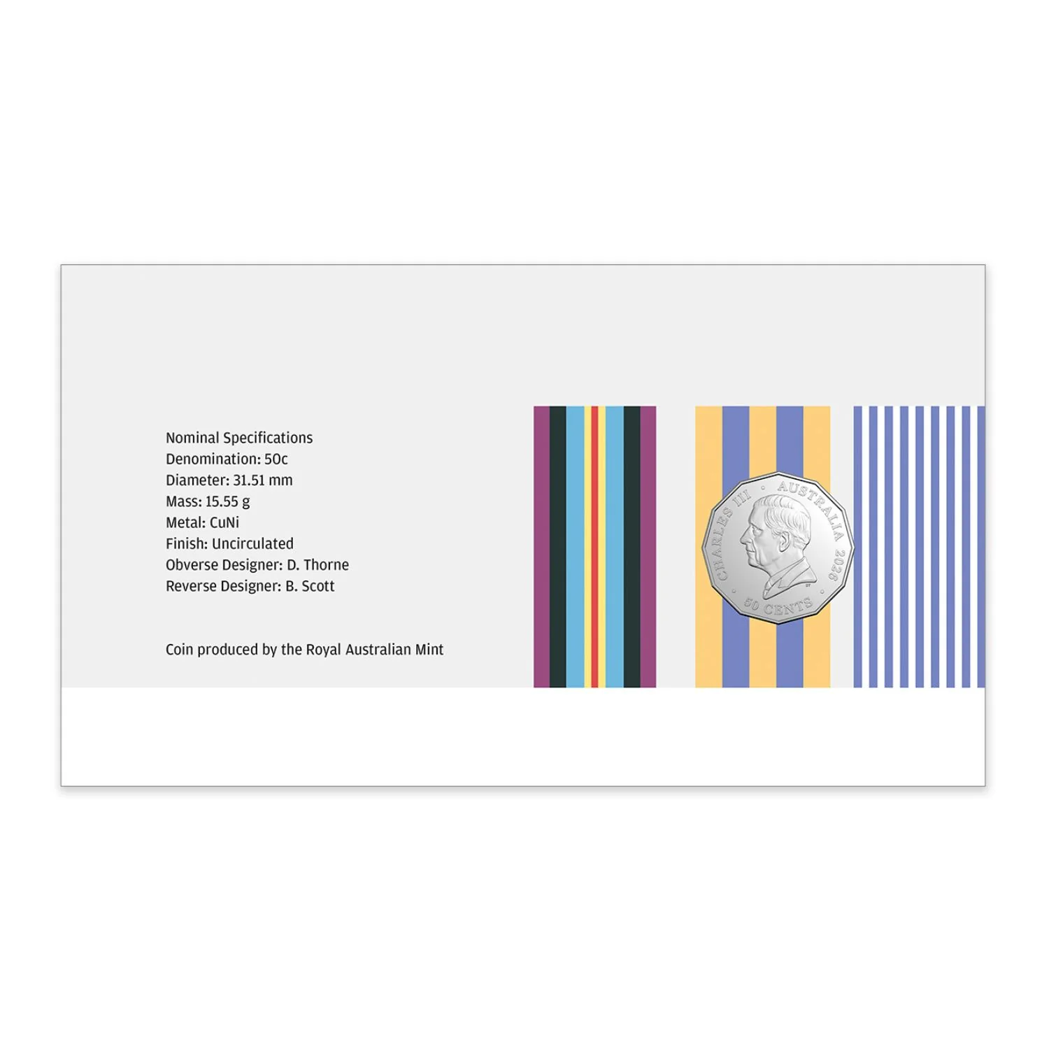 Australia Battle of Kapyong 75th Anniversary 2026 50c Stamp & Coin Cover - Image 3