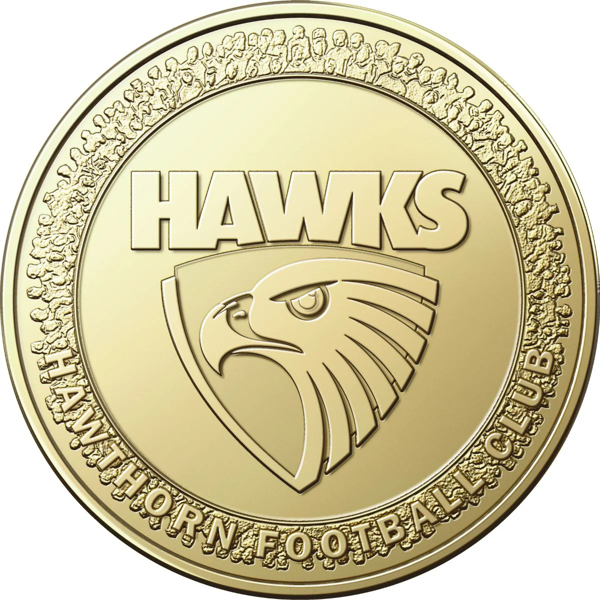 AFL Hawthorn Hawks 2023 $1 Aluminium-Bronze Uncirculated Coin - Image 2