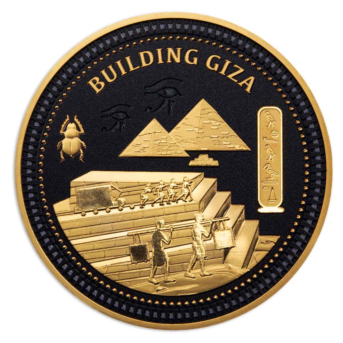Ancient Egypt Black 2023 $1/2 Giza Gold-plated Coin