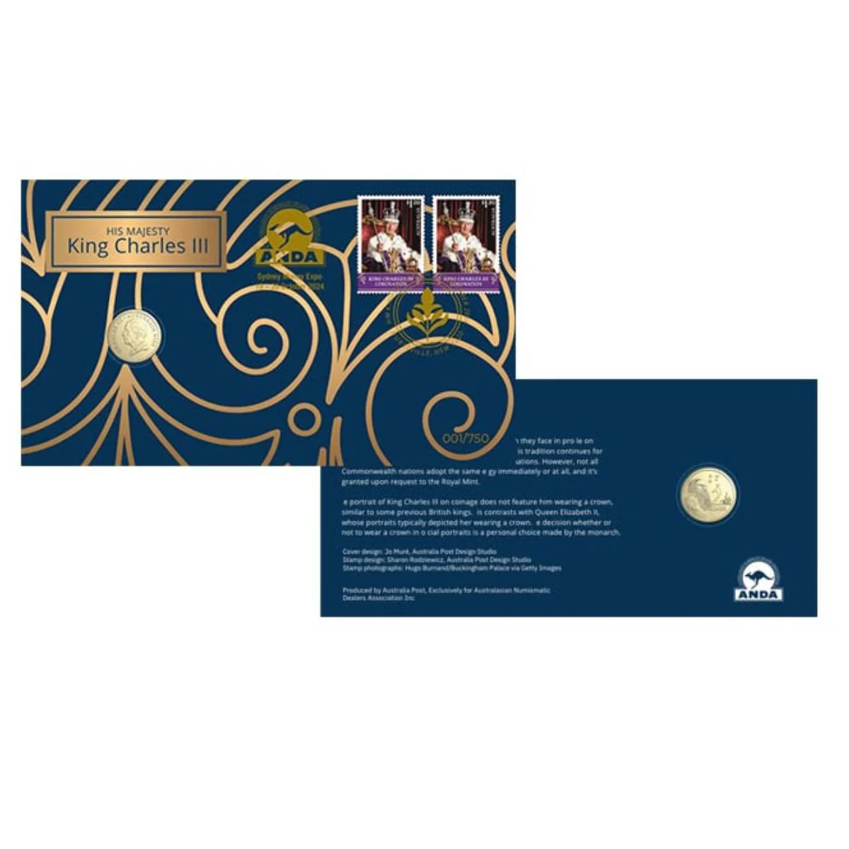 ANDA Sydney Money Expo 2024 $2 King Charles III Stamp & Coin Cover - Image 3