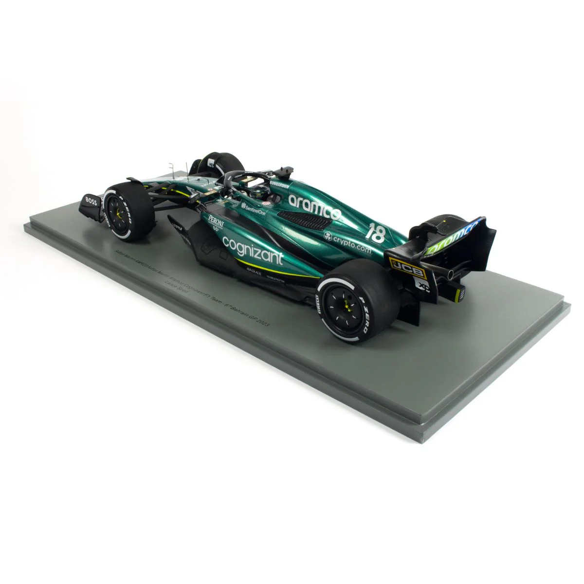 Aston Martin AMR22 No.18 Aston Martin Aramco Cognizant F1 Team - 6th Bahrain GP 2023 - Lance Stroll - 1:18 Scale Resin Model Car - Image 3