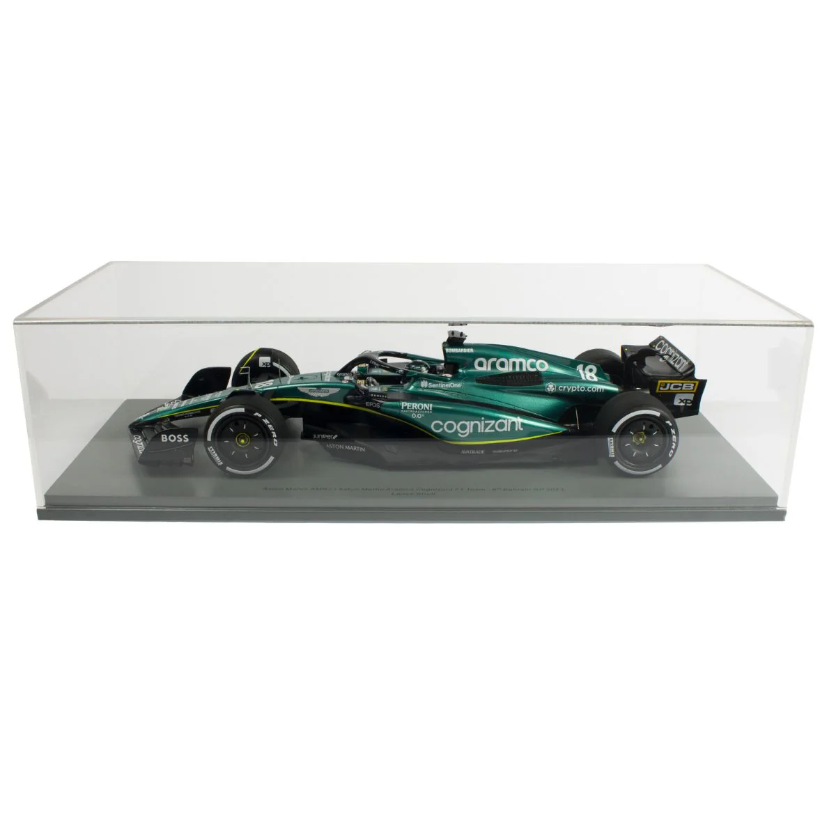 Aston Martin AMR22 No.18 Aston Martin Aramco Cognizant F1 Team - 6th Bahrain GP 2023 - Lance Stroll - 1:18 Scale Resin Model Car - Image 5