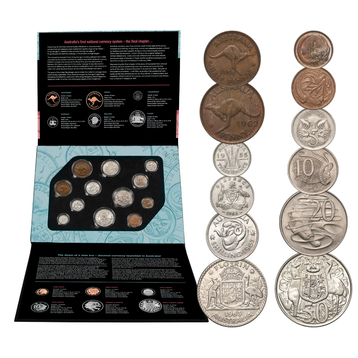 Australia 1953-84 Currency Changeover Very Fine-Uncirculated 12-Coin Collection