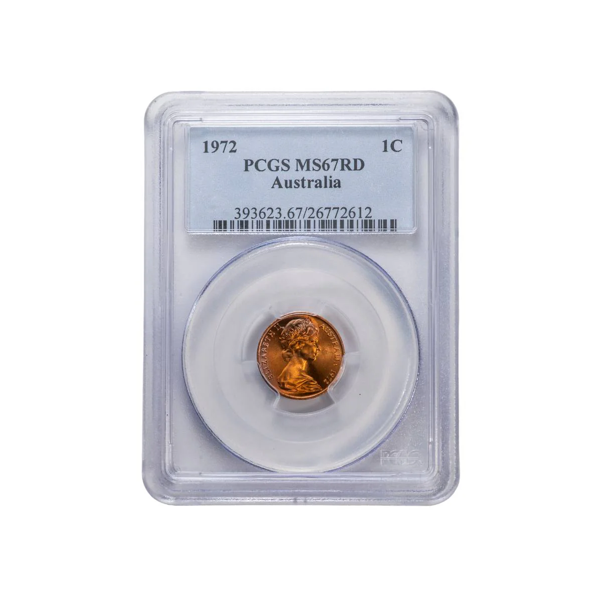 Australia 1972 1c Bronze Coin PCGS MS67RD (Gem Uncirculated)