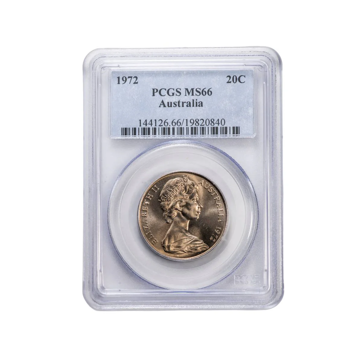 Australia 1972 20c Cupro-Nickel Coin PCGS MS66 (Gem Uncirculated)
