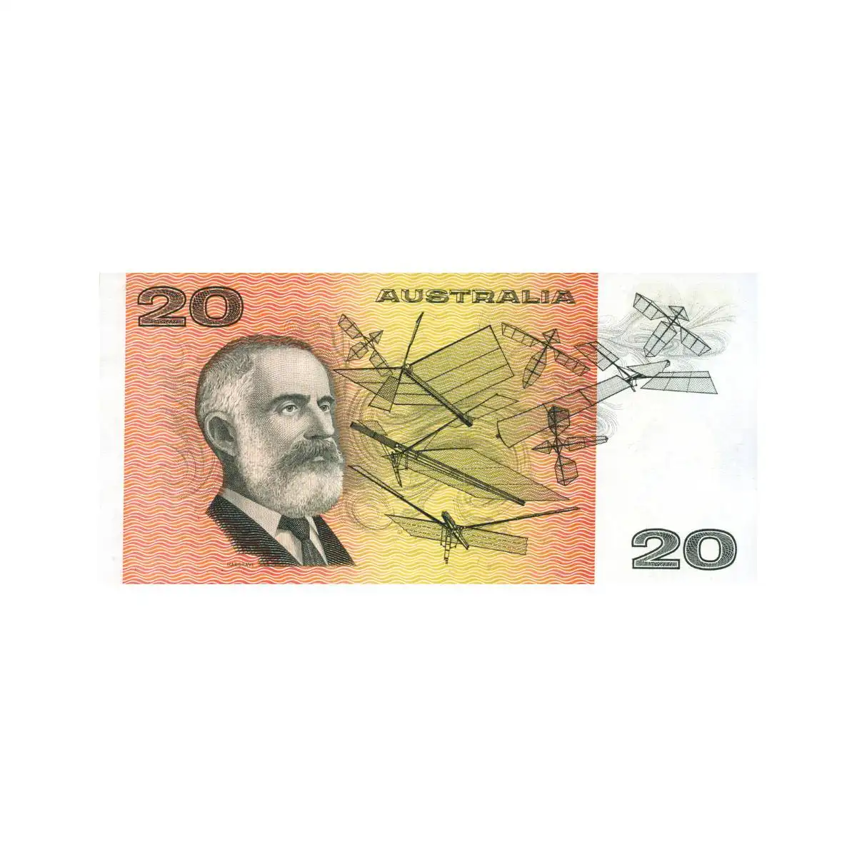 1976 $20 R406a & R406b Knight/Wheeler with  centre & side thread pair Uncirculated (2 notes) - Image 2