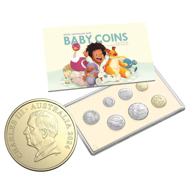 Australia 2024 Baby Mint Set + Toy Kangaroo 2024 $5 1oz Silver Proof Coin - Image 2