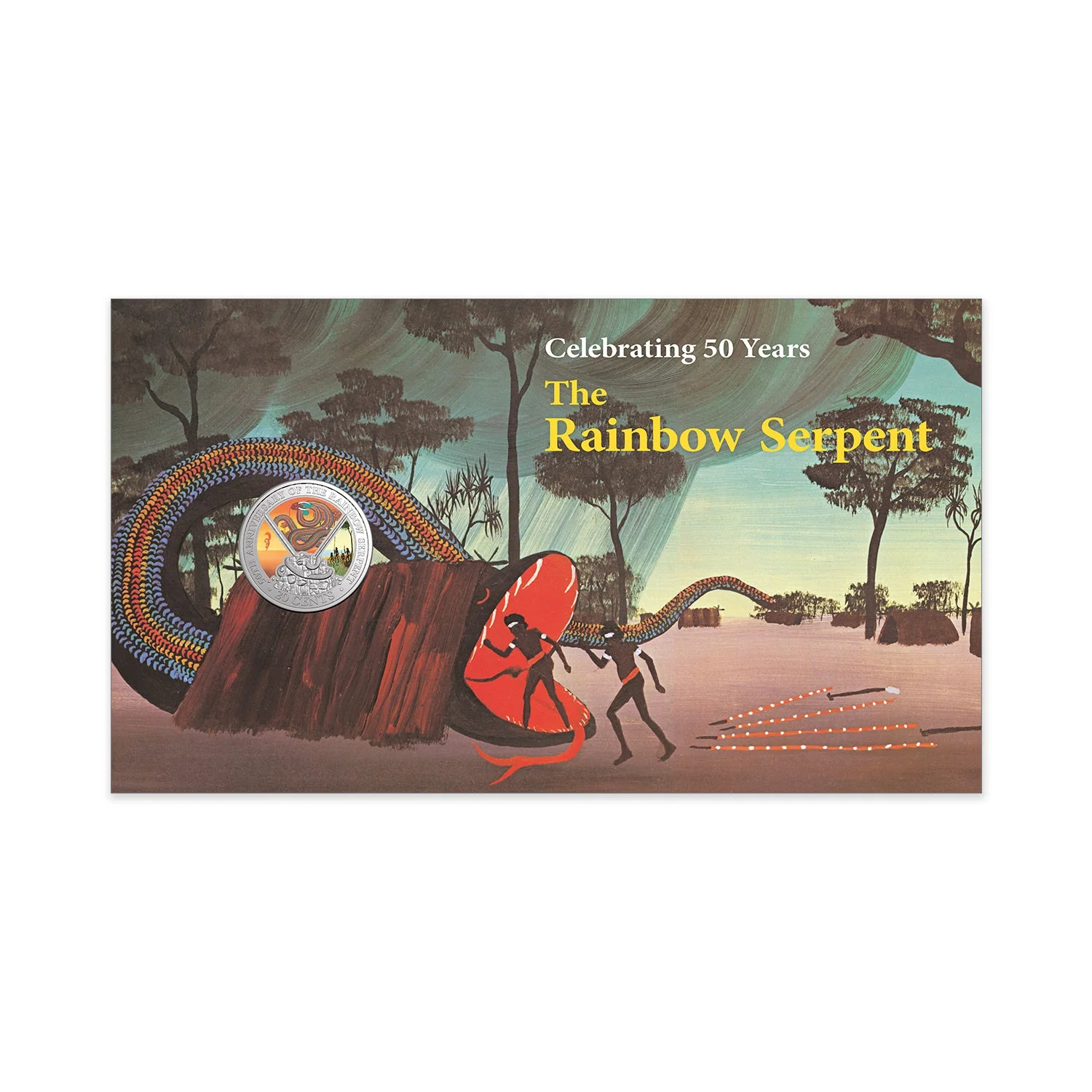 Australia 50th Anniversary The Rainbow Serpent 2025 20c Stamp & Coin Cover - Image 4