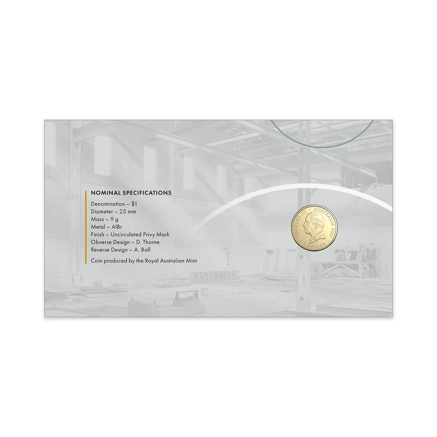 Australia 60th Anniversary of the Royal Australian Mint 2025 $1 Stamp & Coin Cover - Image 3