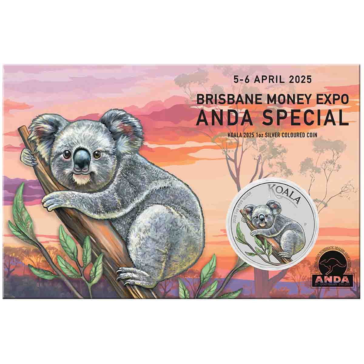 Australia ANDA Brisbane Money Expo 2025 $1 Koala Colour 1oz Silver Uncirculated Coin - Image 4