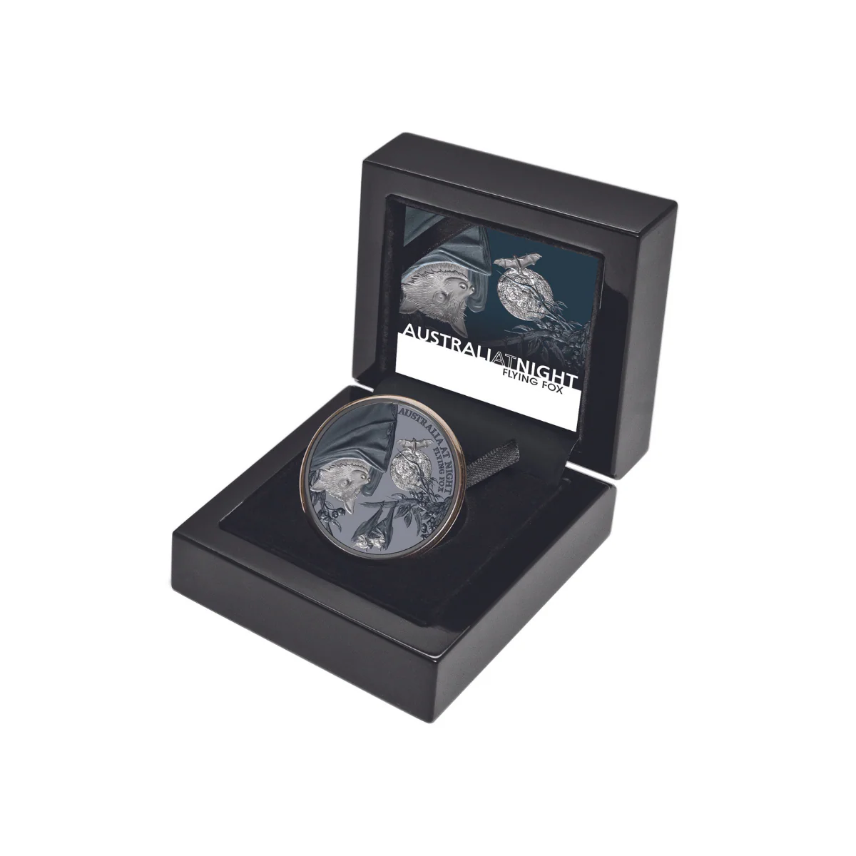 Australia at Night 2023 $1 Flying Fox 1oz Silver Black Proof Coin - Image 3
