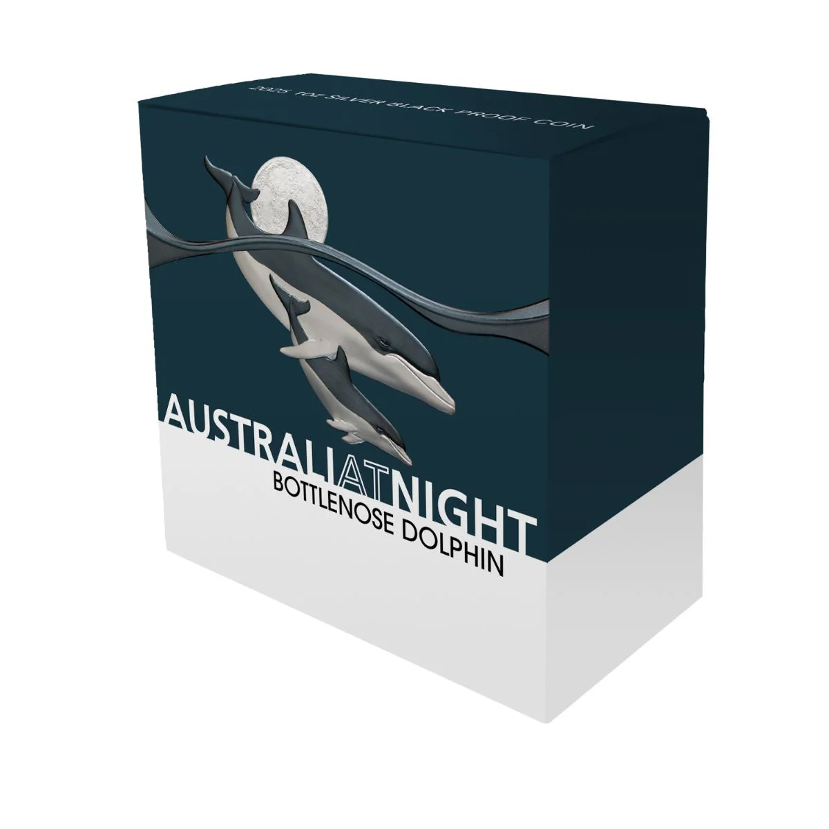 Australia at Night Bottlenose Dolphin 2025 $1 1oz Silver Black Proof Coin - Image 6