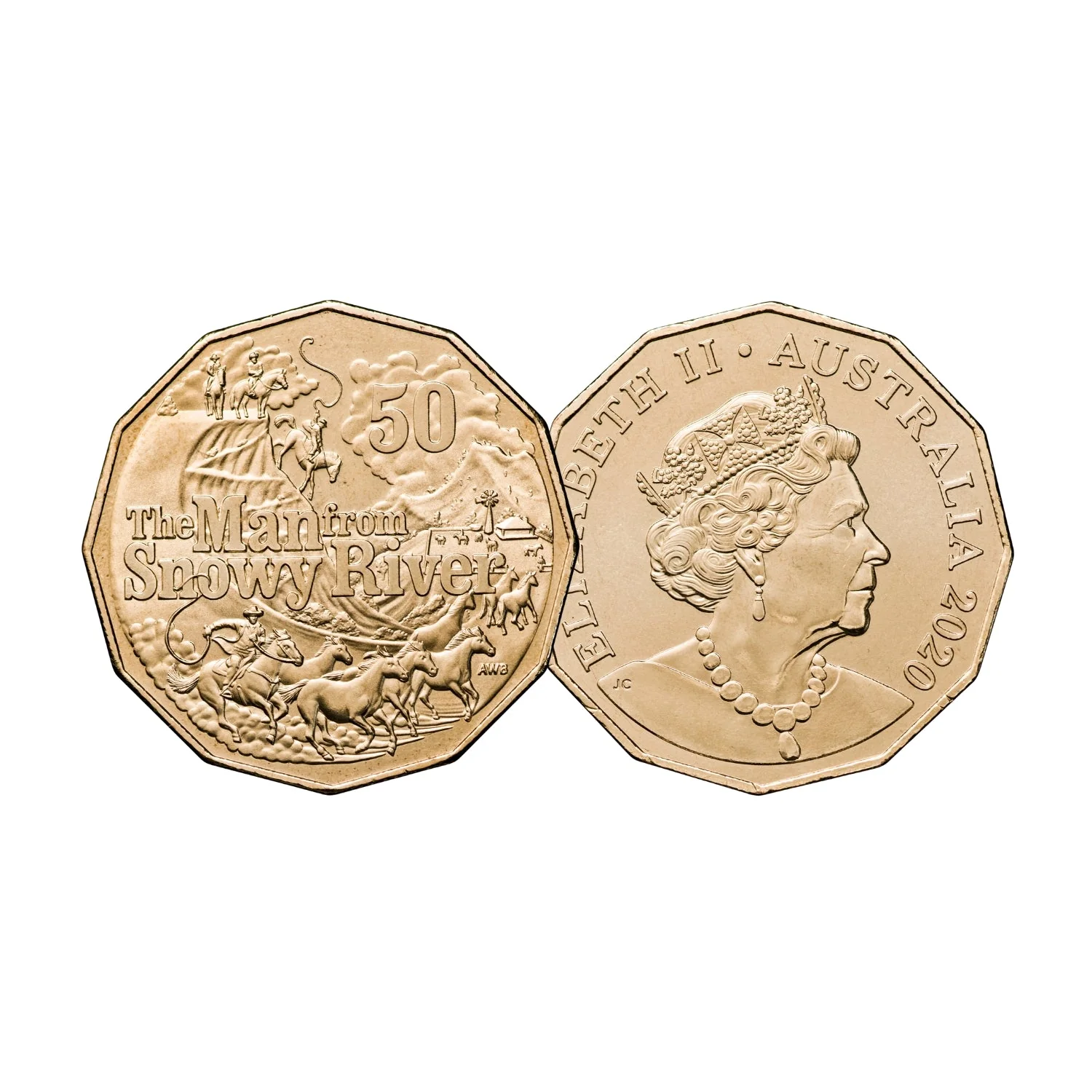 Australia Banjo Paterson 2020 50c The Man from Snowy River Aluminium-Bronze Uncirculated Coin - Image 2
