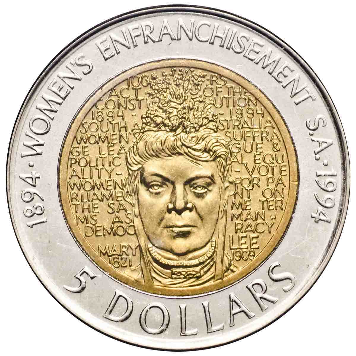 Australia Centenary of Women's Vote 1994 $5 Bimetal Uncirculated Coin