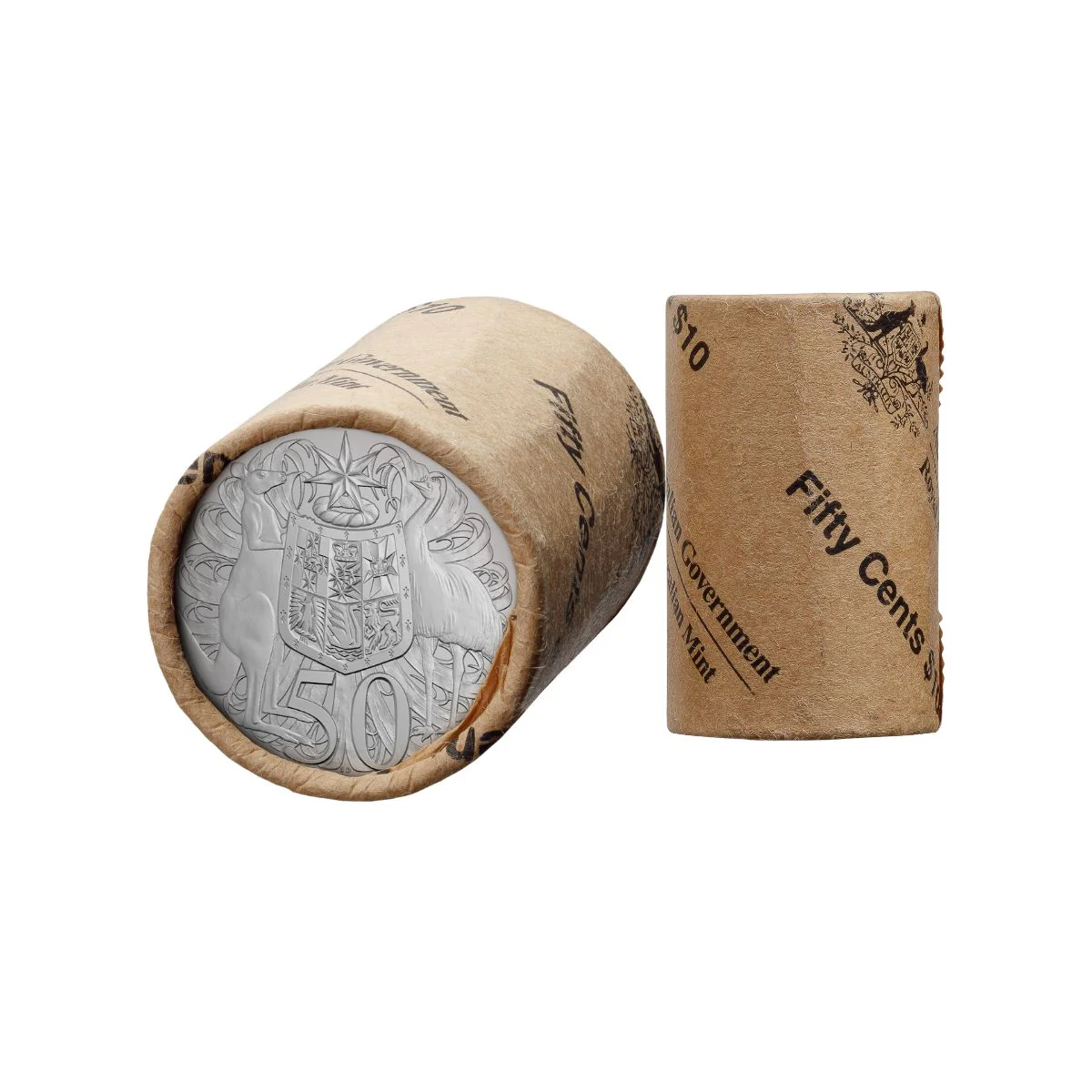 Australia Charles III 2025 50c Cupro-Nickel Uncirculated 20-Coin Heads/Heads or Tails/Tails RAM Mint Roll