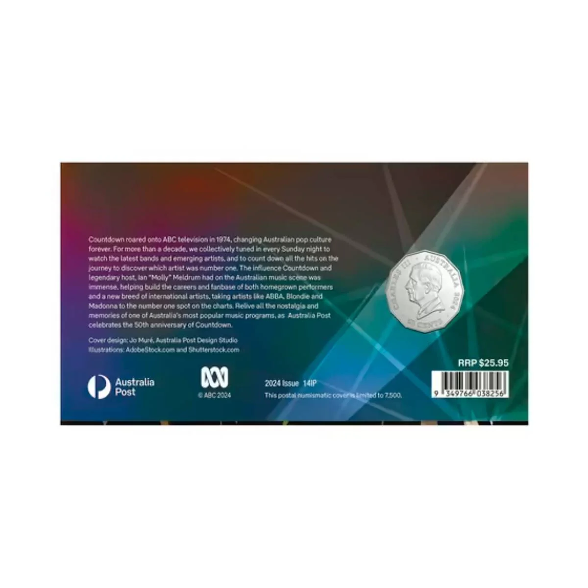 Australia Countdown 50th Anniversary 2024 50c Colour Uncirculated Stamp & Coin Cover - Image 6