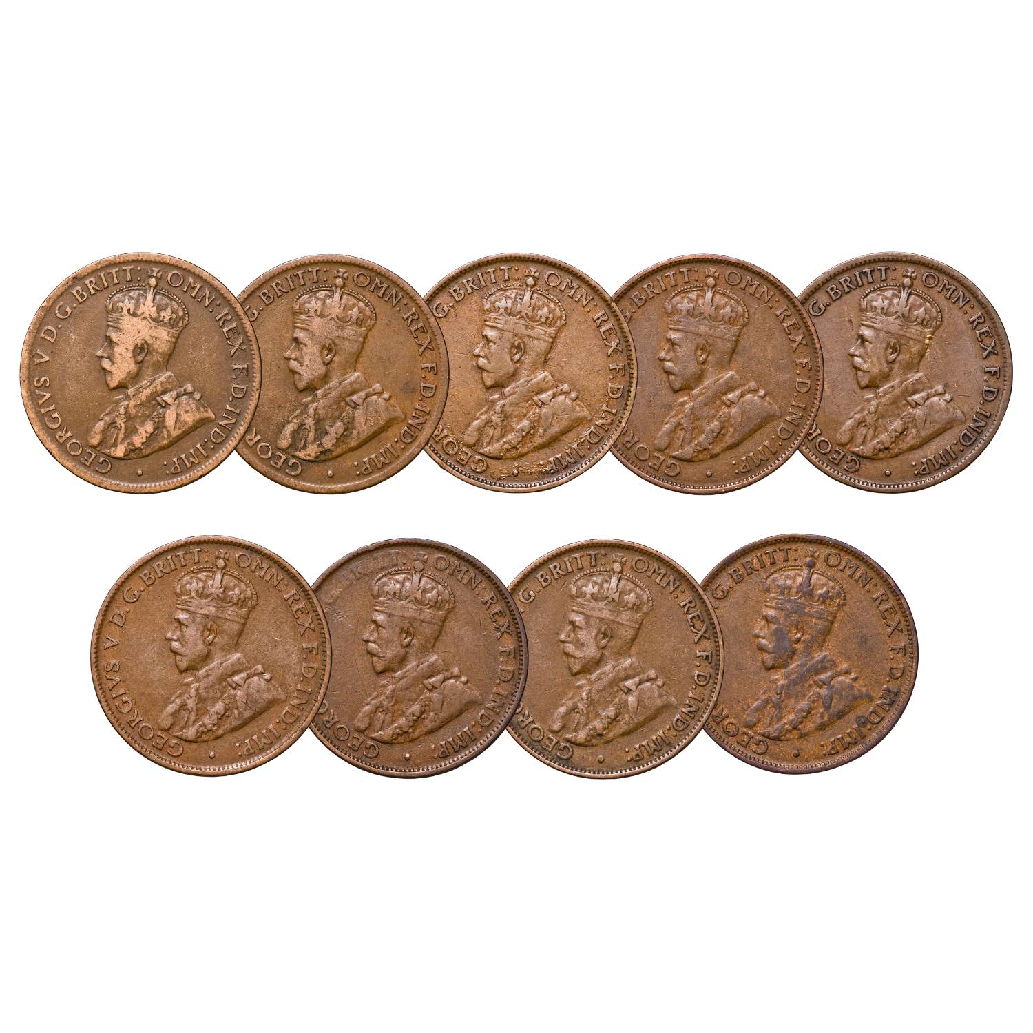Australia George V 1921-29 Very Good-Fine 49-Coin Set - Image 11