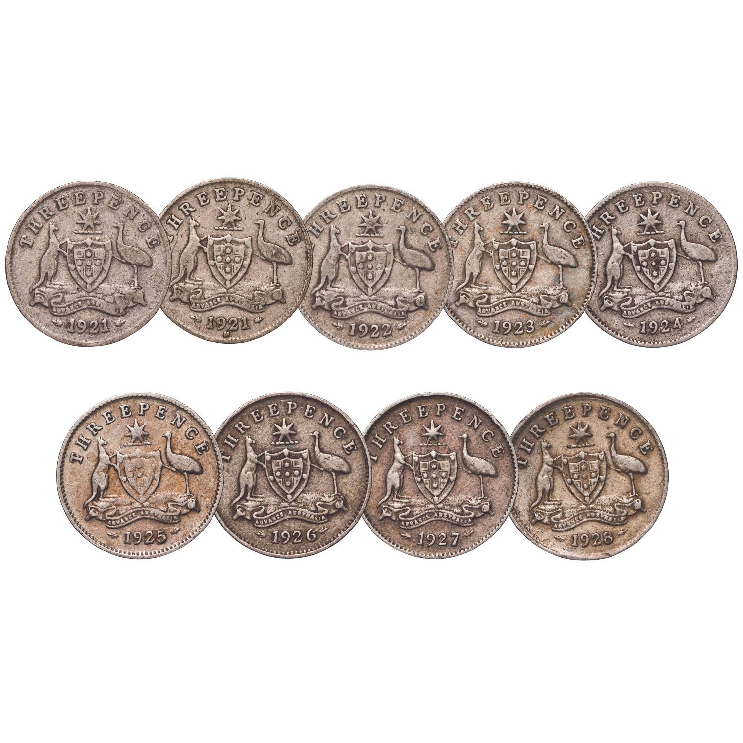Australia George V 1921-29 Very Good-Fine 49-Coin Set - Image 8
