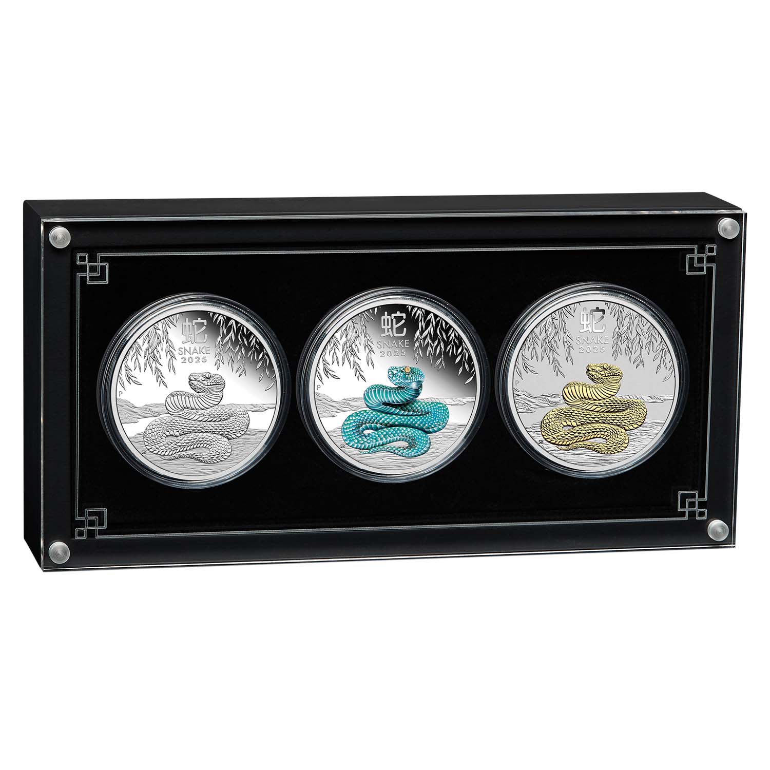 Australia Lunar Year of the Snake 2025 $1 1oz Silver 3-Coin Set