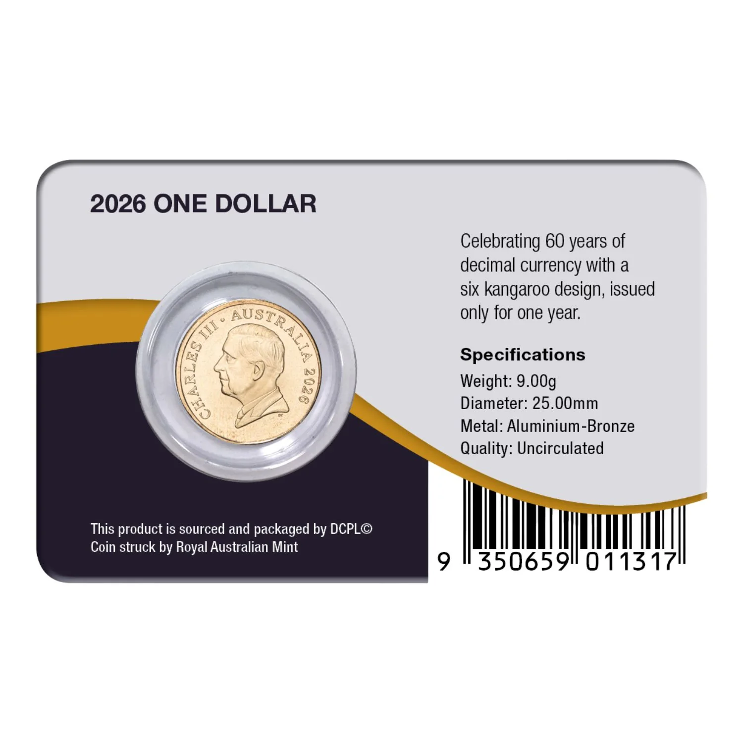 Australia Mob of Six Roos 2026 $1 Aluminium-Bronze Uncirculated Coin Pack - Image 2