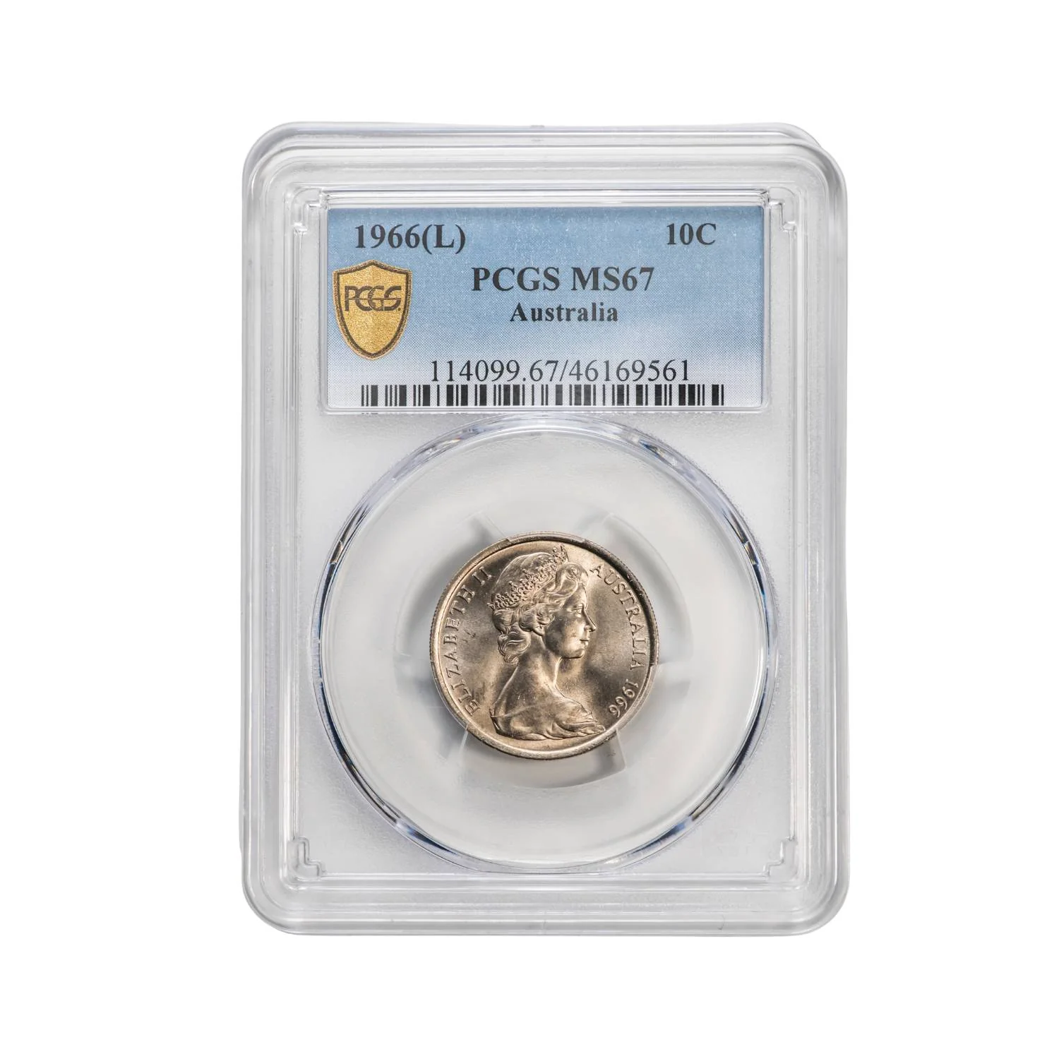 Australia Royal Mint 1966 10c Coin PCGS MS67 (Gem Uncirculated)