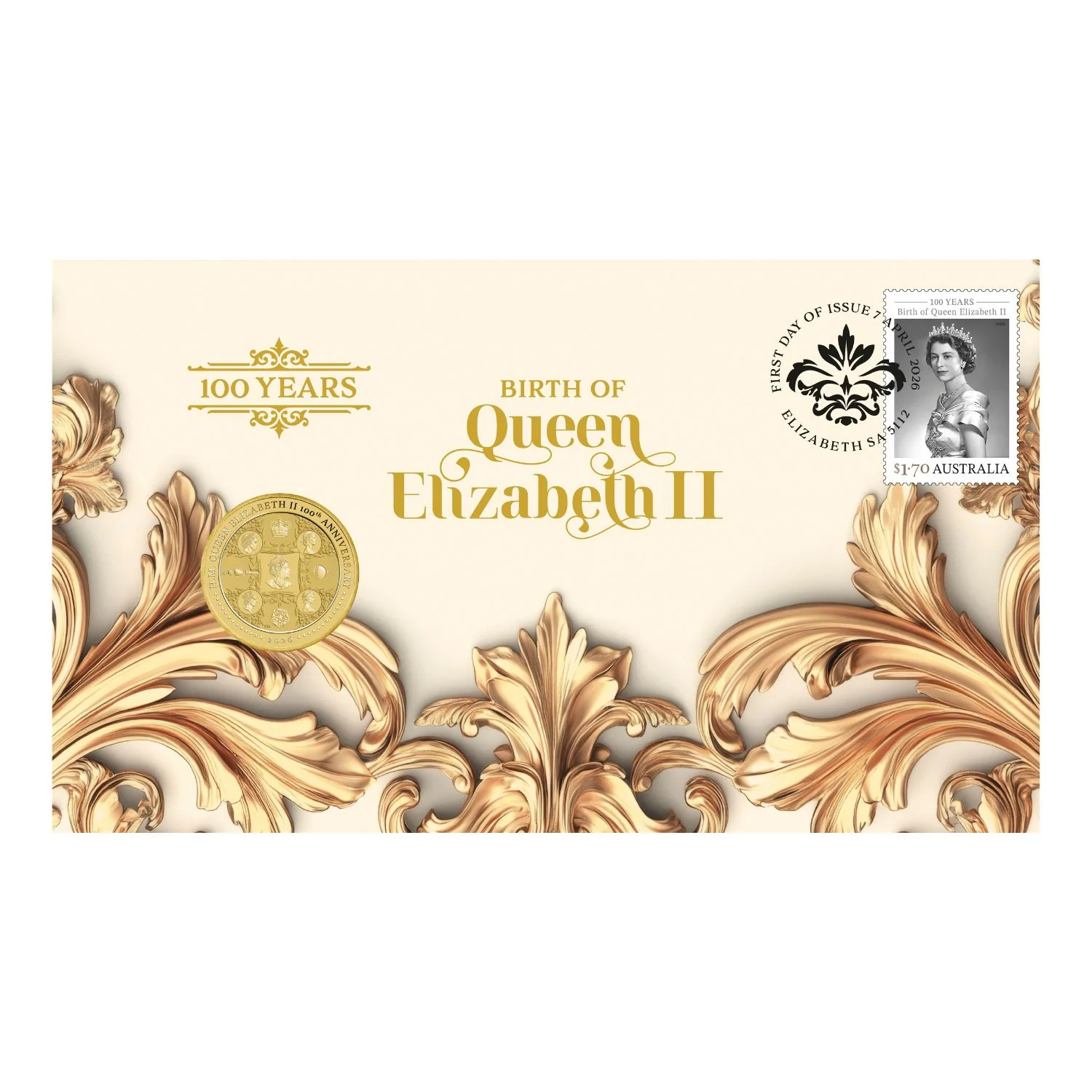 Australia Centenary of the Birth of Queen Elizabeth II 2026 $1 Stamp & Coin Cover