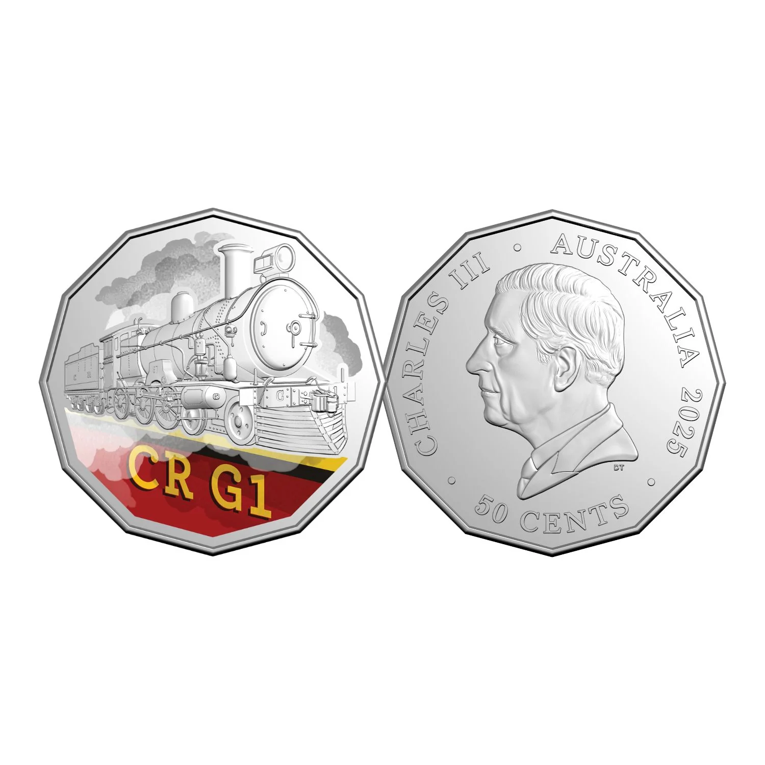Australia Steam Giants 2025 50c Commonwealth Railways G Class G1 Colour Cupro-Nickel Uncirculated Coin - Image 4