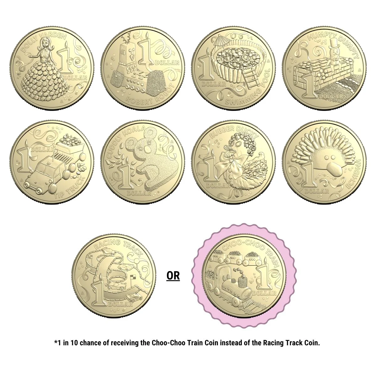 Australia Women's Weekly Birthday Cake 2025 $1 & $2 Aluminium-Bronze Uncirculated 11-Coin Collection - Image 3