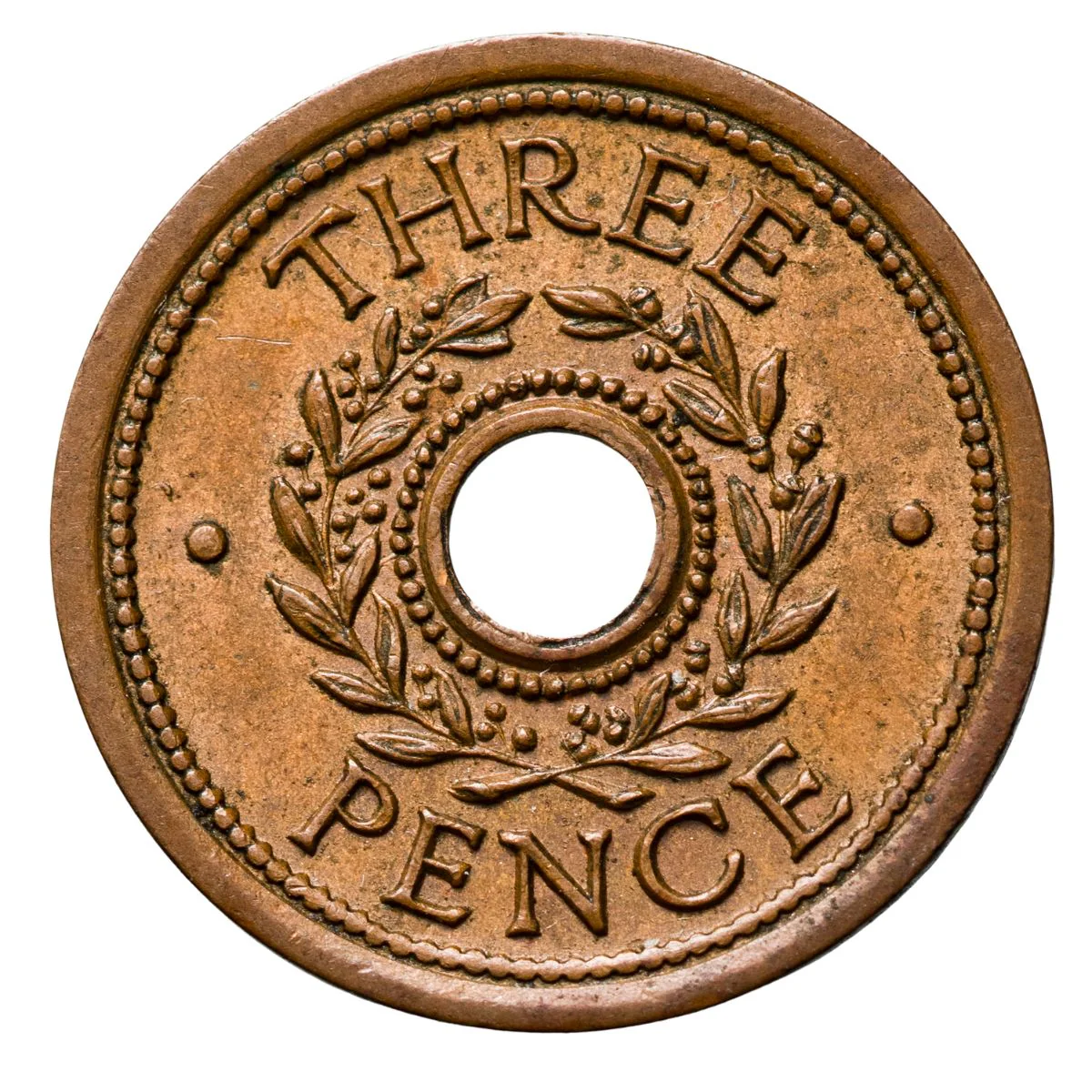 Australia WWII Internment Camp Threepence Token Extremely Fine - Image 2