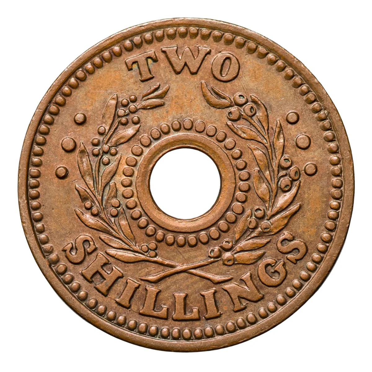 Australia WWII Internment Camp Two Shillings Token about Uncirculated - Image 2