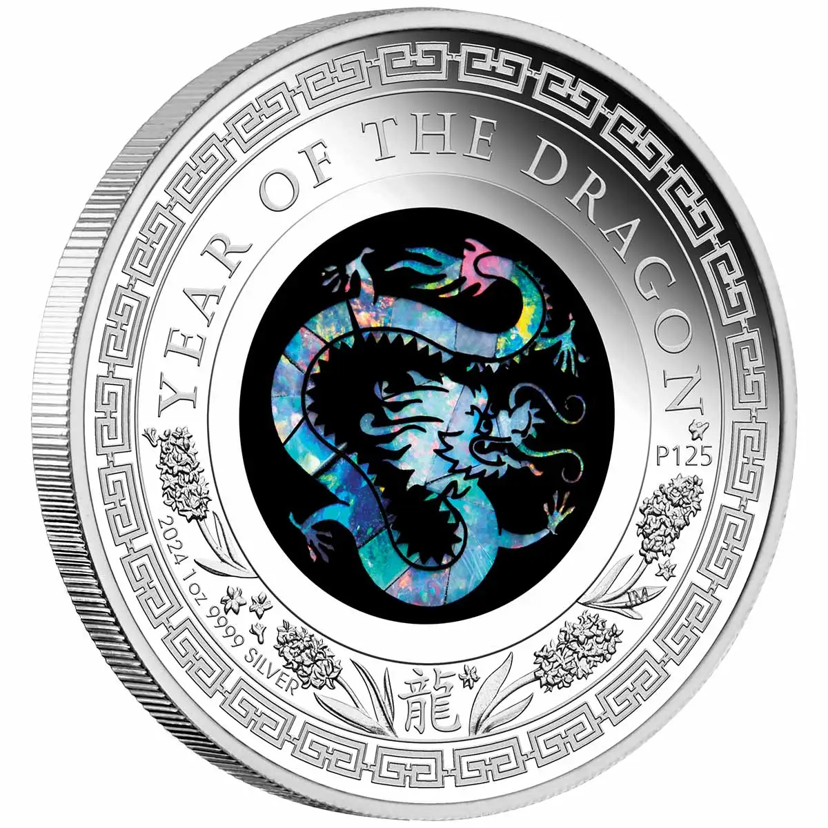 Australian Opal 2024 $1 Year of the Dragon 1oz Silver Proof Coin