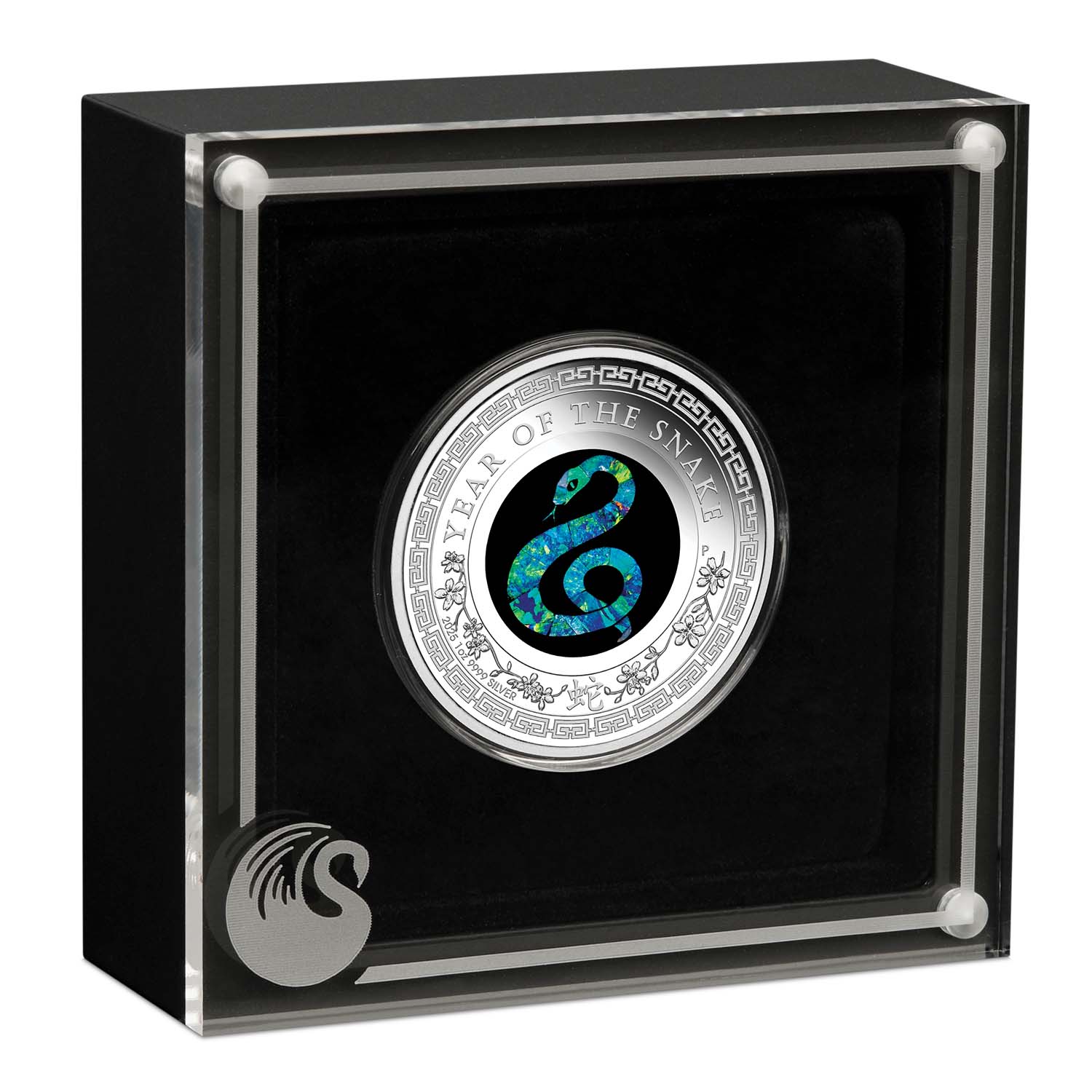 Australia Lunar Year of the Snake 2025 $1 Opal 1oz Silver Proof Coin - Image 3