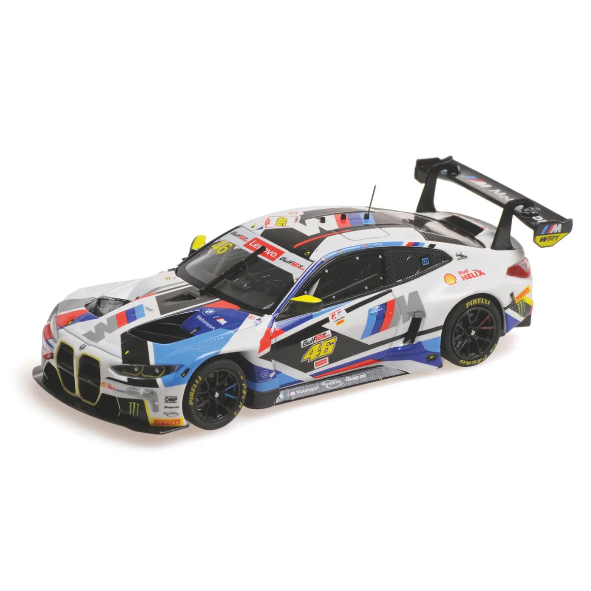 BMW M4 GT3 – TEAM WRT - ROSSI/VANTHOOR/YELLOLY – GULF 12 H ABU DHABI 2023 - 1:43 Scale Diecast Model Car
