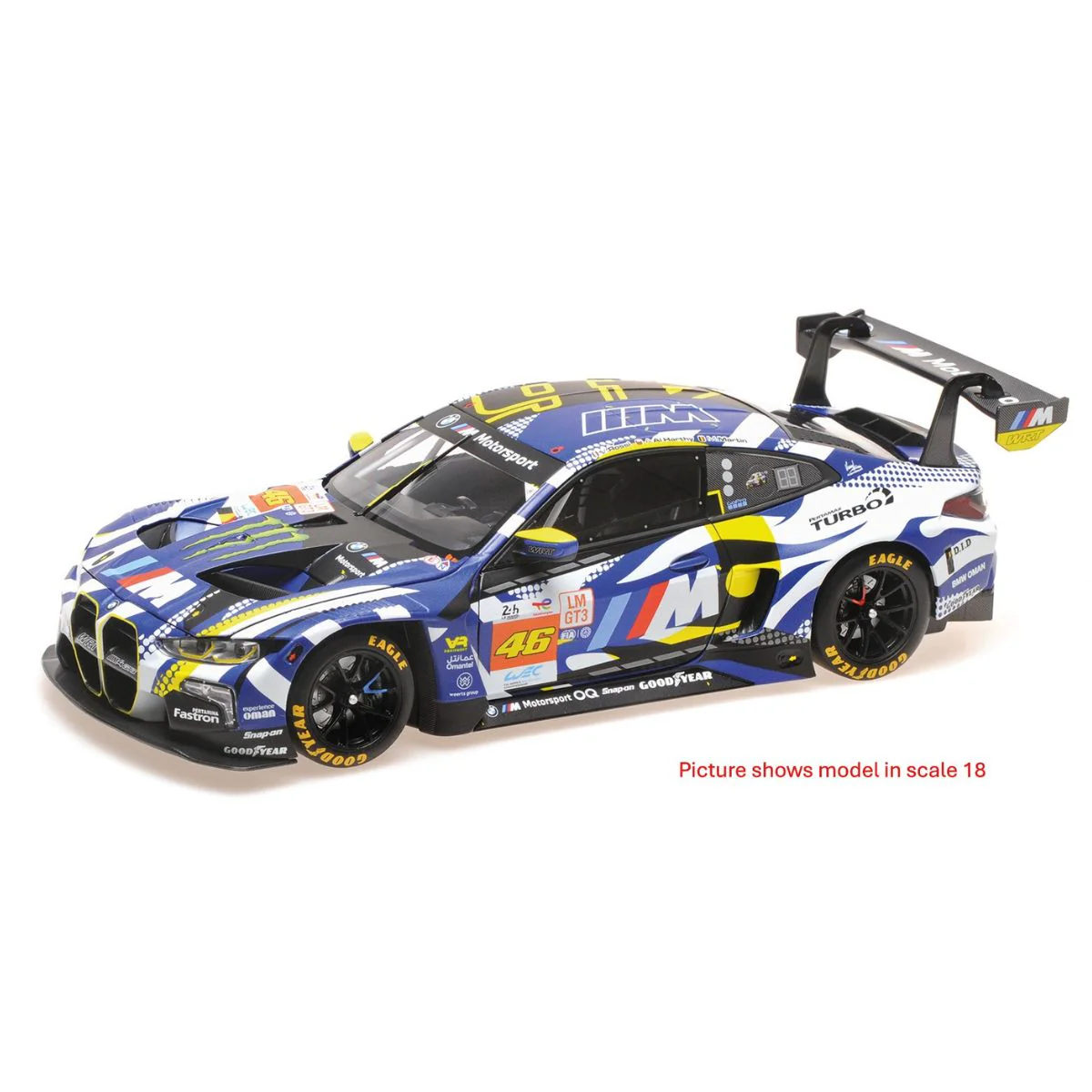 BMW M4 GT3 – TEAM WRT - V. ROSSI - A. AL HARTHY - M. MARTIN – 24H LE MANS 2024 - 1:43 Scale Diecast Model Car