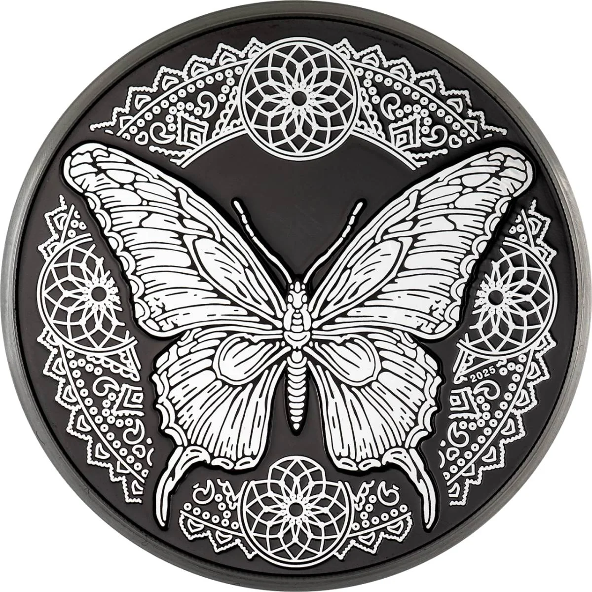 Butterfly 2025 $5 Obsidian Black 1oz Silver Coin