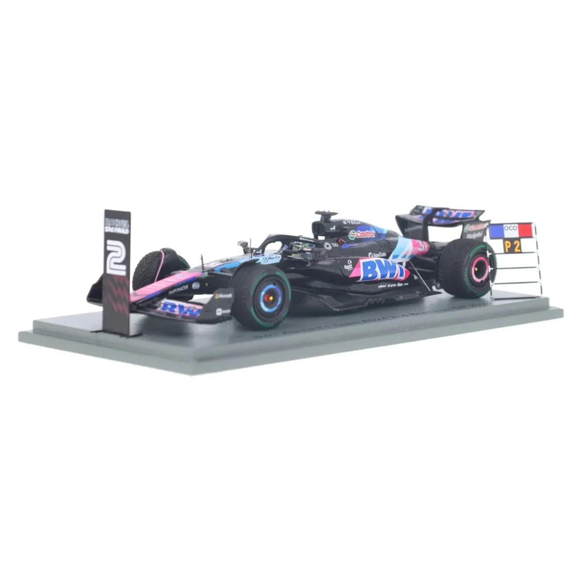 BWT Alpine F1 Team A524 No.31 2nd Brazilian GP 2024 - Esteban Ocon - 1:43 Scale Resin Model Car