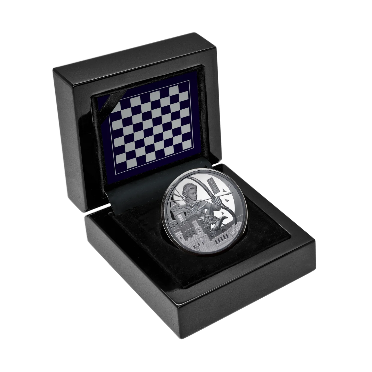 Chess Rook 2026 $1 1oz Silver Black Proof Coin - Image 3