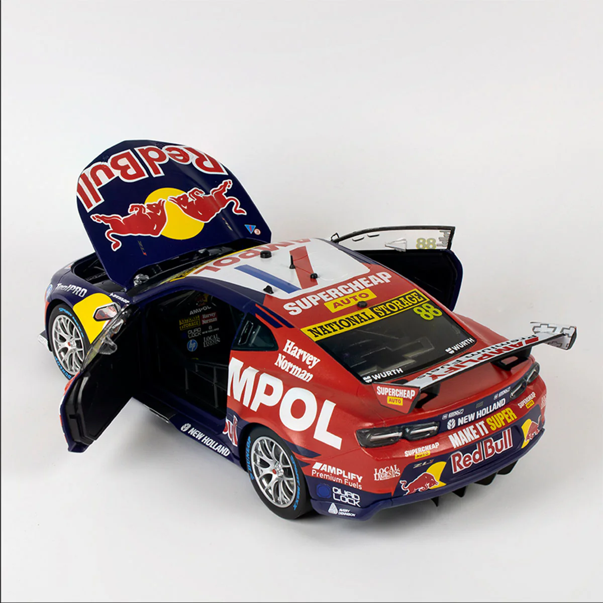 CHEVROLET CAMARO GEN3 ZL1 - RED BULL RACING - FEENEY #88 - 2023 Beaurepaires Melbourne 400 - Race 6 WINNER - 1:18 Scale Diecast Model Car - Image 9