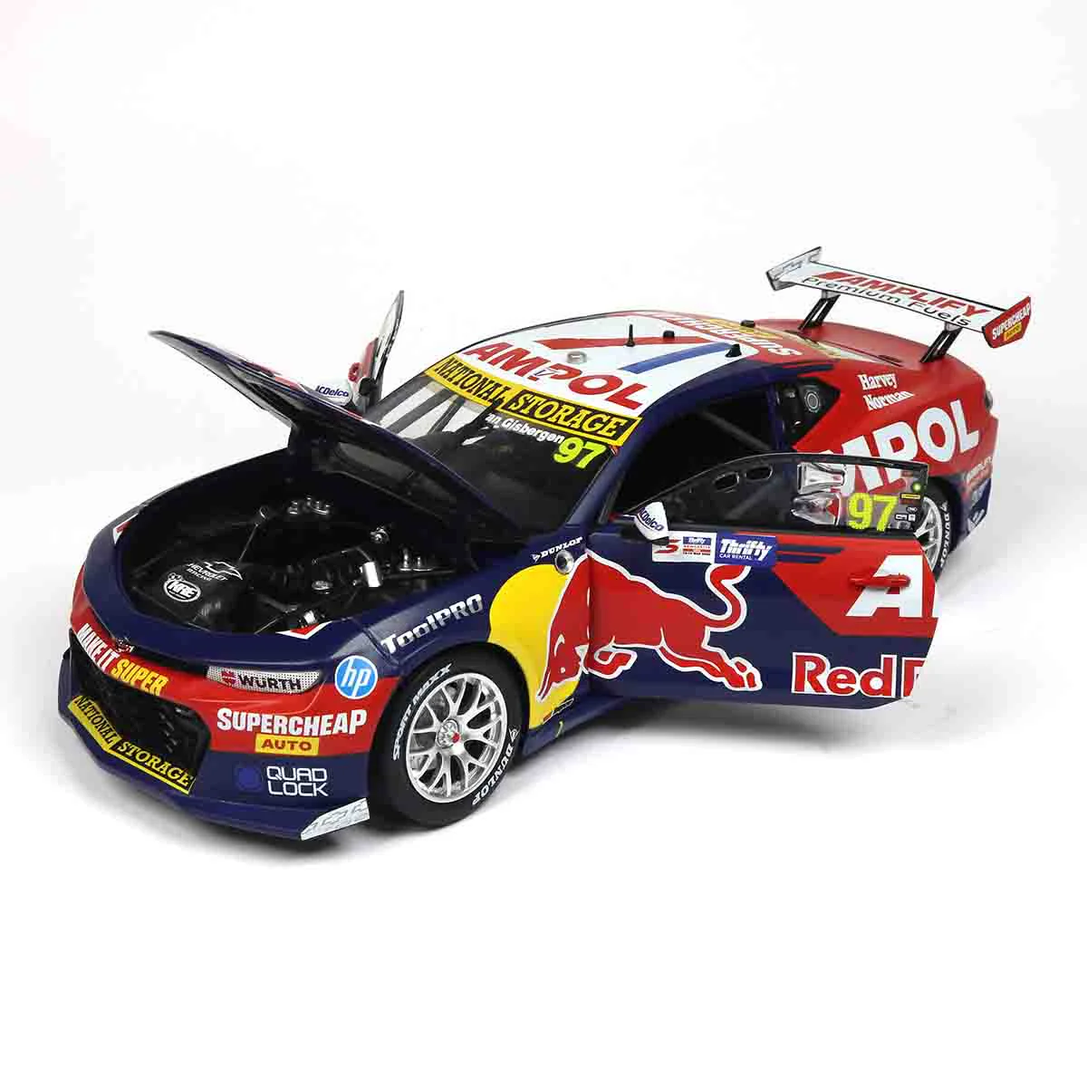CHEVROLET CAMARO GEN3 ZL1 - RED BULL RACING - VAN GISBERGEN  #97 - 2023 Thrifty Newcastle 500 - Race 2 WINNER - 1:18 Scale Diecast Model Car - Image 10