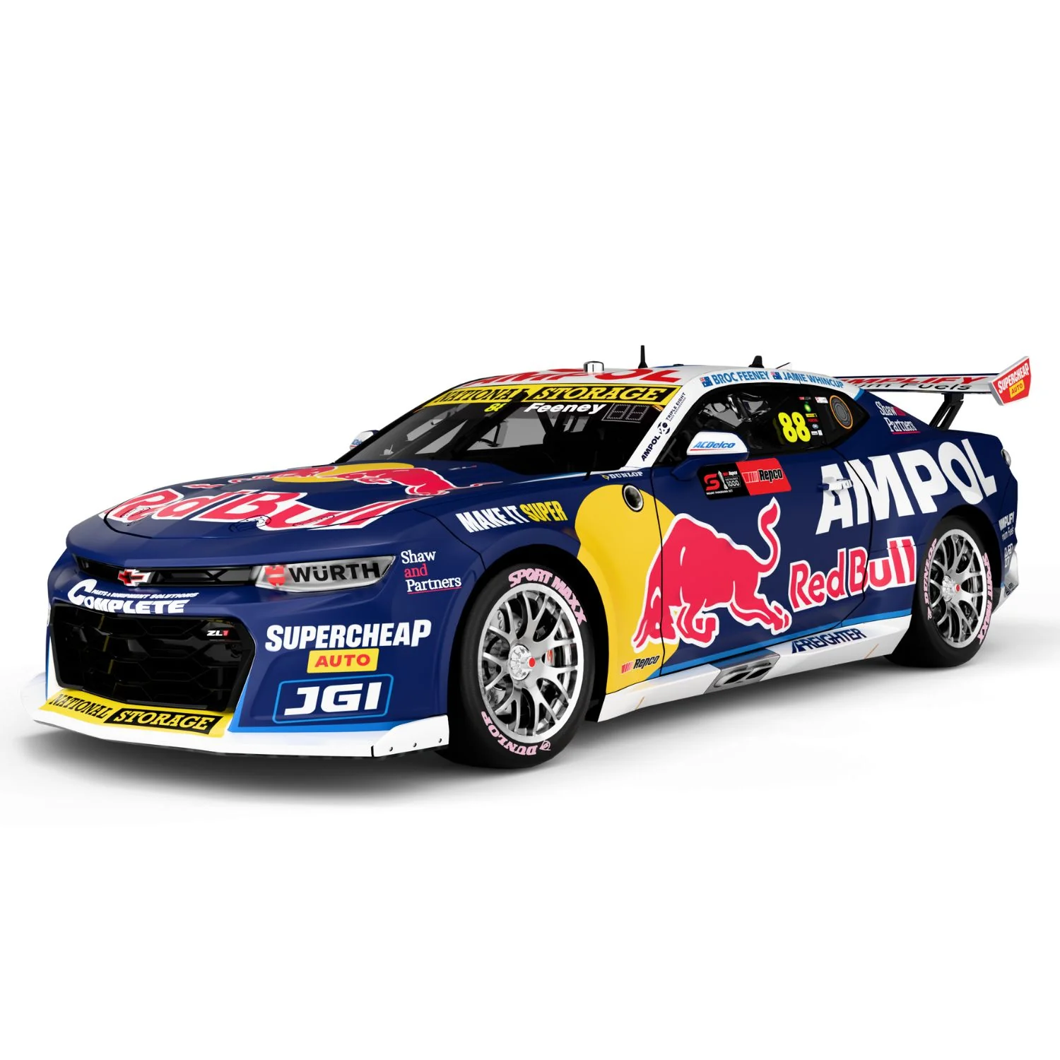 CHEVROLET CAMARO - RED BULL AMPOL RACING - BROC FEENEY/JAMIE WHINCUP #88 2025 BATHURST 1000 - 1:43 Scale Diecast Model Car