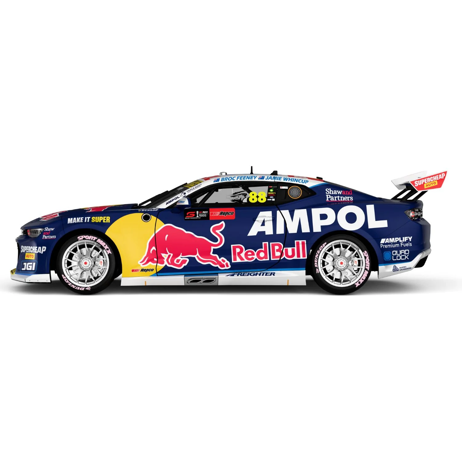 CHEVROLET CAMARO - RED BULL AMPOL RACING - BROC FEENEY/JAMIE WHINCUP #88 2025 BATHURST 1000 - 1:43 Scale Diecast Model Car - Image 2