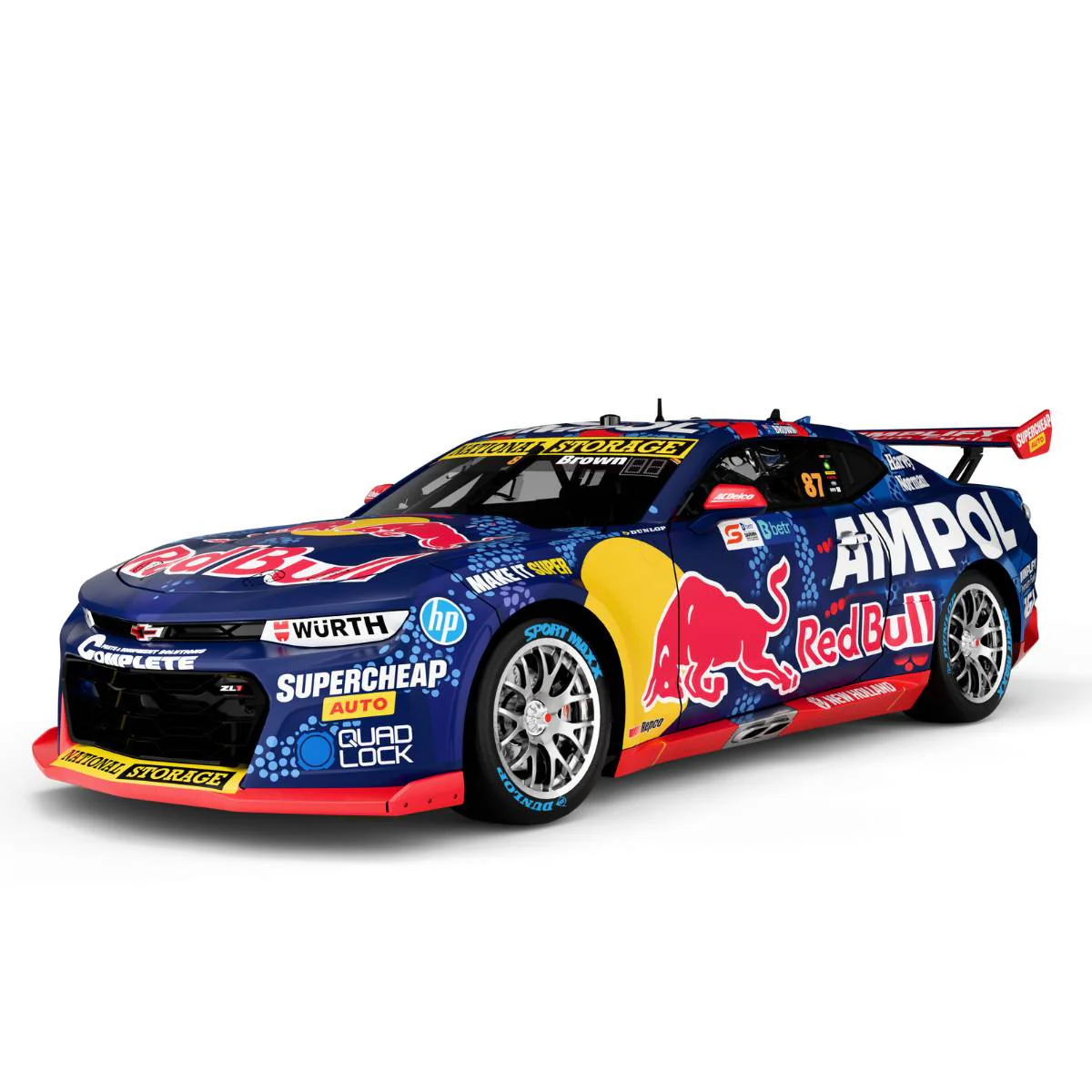 CHEVROLET CAMARO - RED BULL AMPOL RACING - BROWN #87 - 2024 BETR DARWIN TRIPLE CROWN - RACE 12 RUNNER-UP - 1:43 Scale Diecast Model Car
