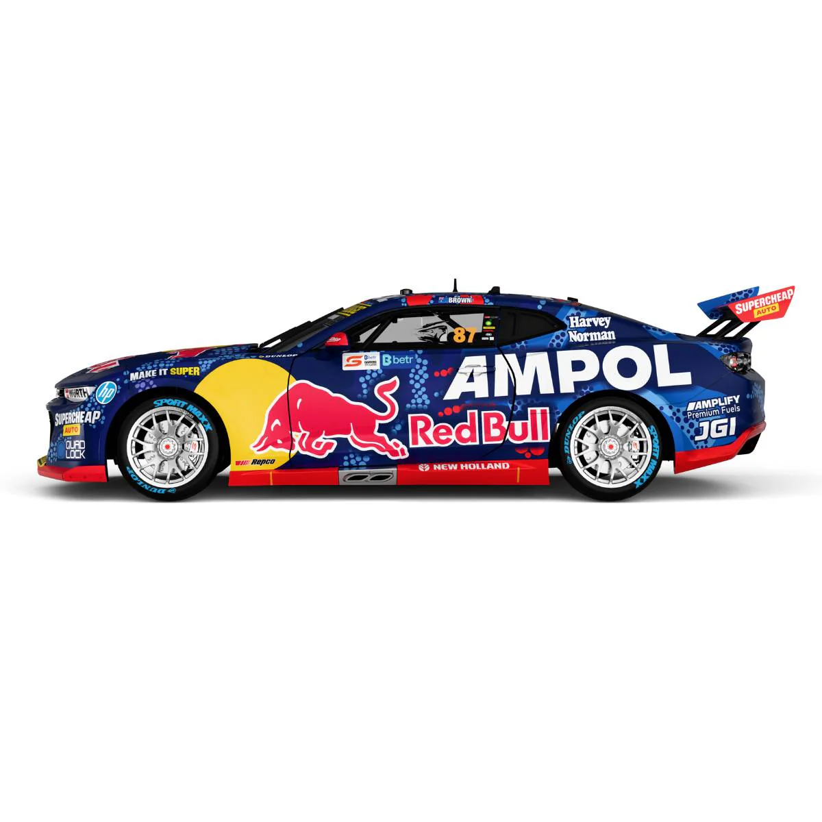 CHEVROLET CAMARO - RED BULL AMPOL RACING - BROWN #87 - 2024 BETR DARWIN TRIPLE CROWN - RACE 12 RUNNER-UP - 1:43 Scale Diecast Model Car - Image 2