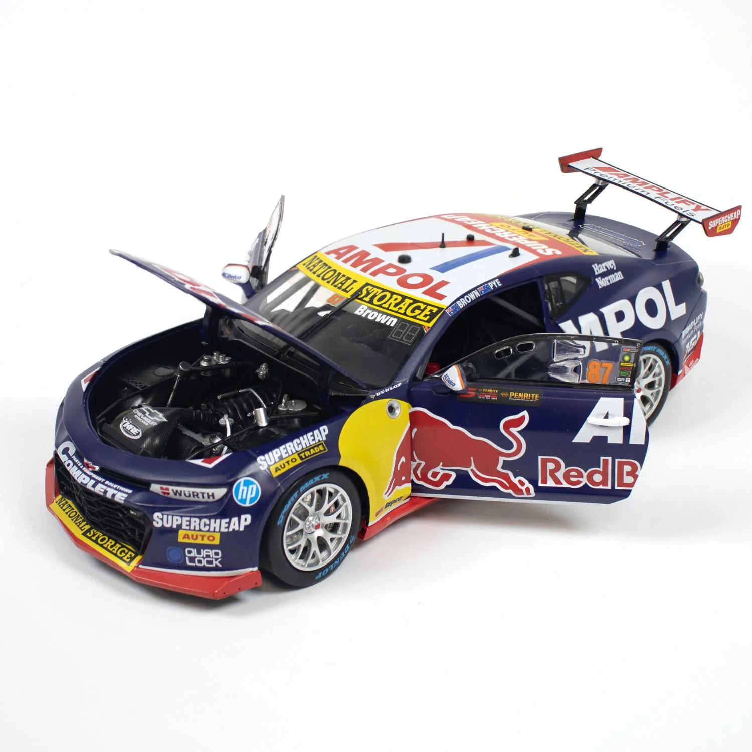 CHEVROLET CAMARO - RED BULL AMPOL RACING - BROWN/PYE #87 - 2024 PENRITE OIL SANDOWN 500 WINNER - 1:18 Scale Diecast Model Car - Image 2